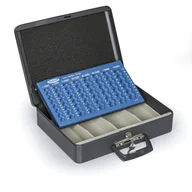 Sejfy i kasy pancerne - Przenośna kasetka na pieniądze, 110 x 370 x 290 mm, czarna - miniaturka - grafika 1