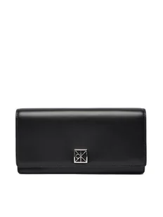 Calvin Klein Duży Portfel Damski Emblem Hw Long Bifold LV04F1098G Czarny - Portfele - miniaturka - grafika 1