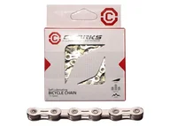 Części rowerowe - CLARKS Łańcuch rowerowy CLARK'S YBN CSL-H11CR SHIMANO CAMPAGNOLO SRAM (11 Biegów, 1/2"x11/128", 116 ogniw, szer.5.6mm, spinka do łańcucha, Super Lekki, Chromowy) Samosmarujący srebrny A-CLA-CSL-H11CR - miniaturka - grafika 1