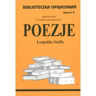 Lektury szkoła podstawowa - Biblios Urszula Lementowicz Biblioteczka Opracowań. „Poezje” Leopolda Staffa - miniaturka - grafika 1