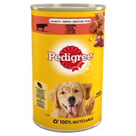 Mokra karma dla psów - PEDIGREE Adult puszka 24x1200g - mokra karma pełnoporcjowa dla dorosłych psów, z wołowiną w galaretce - miniaturka - grafika 1