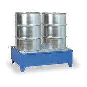 Pozostałe wyposażenie warsztatu - KOVONA Wanna wychwytowa z kratą, pod 2 beczki, pojemność 240 L, niebieski XX - miniaturka - grafika 1