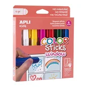 Farby i media malarskie - Apli Kids, Farby do malowania po szkle, 6 szt. - miniaturka - grafika 1