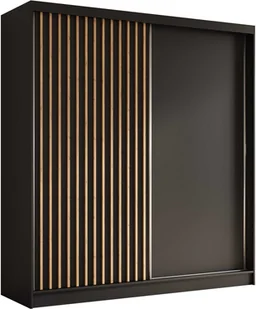AGMAT szafa z drzwiami przesuwnymi Nevada, szafa z 2 drzwiami, nowoczesna szafa w kolorze: czarny, szafa w rozmiarze: 200 x 216 x 61 cm - Szafy AGMAT szafa z drzwiami przesuwnymi Nevada, szafa z 2 drzwiami, nowoczesna szafa w kolorze: czarny, szafa w rozmiarze: 200 x 216 x 61 cm - Szafy - miniaturka - grafika 1