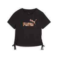Odzież sportowa dziecięca - Młodzieżowa koszulka Essentials Animal Logo Infill z węzłem PUMA Black - miniaturka - grafika 1