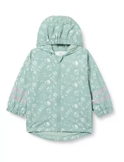 Kurtki i płaszcze dla chłopców - Playshoes Unisex dziecięca kurtka przeciwdeszczowa z podszewką polarową, zielony allver, 98, Zielony na całej powierzchni, 98 - grafika 1