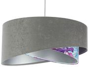 Lampy sufitowe - Szaro-fioletowa lampa wisząca z weluru - EXX06-Brezi - Lumes - miniaturka - grafika 1