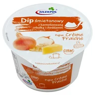 Woda - Mlekpol Dip Śmietanowy Z Karmelizowaną Cebulką I Cheddarem Typu Crème Fraiche 180 G - miniaturka - grafika 1