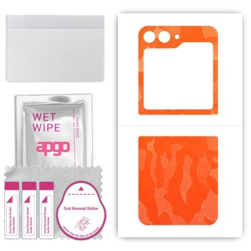 folia naklejka skórka strukturalna na TYŁ do Samsung W24 Flip - Moro Camo Pomarańczowy - apgo SKINS