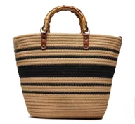 Torebki damskie - Duża Torebka Na Lato Pleciona Koszyk Na Plażę A4 Plażowa Miejska Shoperka - miniaturka - grafika 1
