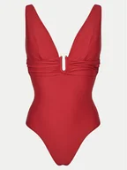 Stroje kąpielowe - Hunkemöller Strój kąpielowy Shaping Luna 301359 Czerwony - miniaturka - grafika 1
