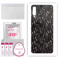 Szkła hartowane na telefon - Folia naklejka skórka strukturalna na TYŁ do Samsung Galaxy A50 -  Carbon Pixel Czarny - apgo SKINS - miniaturka - grafika 1
