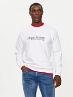 Bluzy męskie - Pepe Jeans Bluza PM582699 Biały Regular Fit - miniaturka - grafika 1