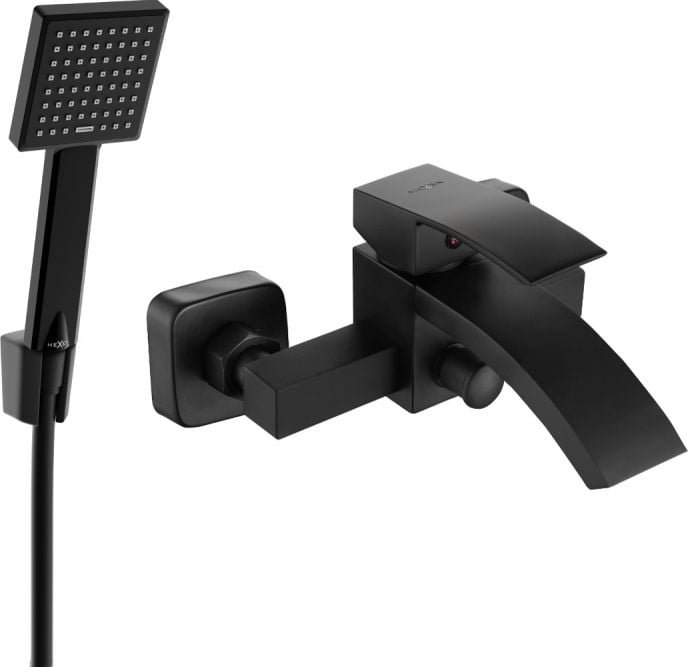 Mexen Libra R45 bateria wannowa z zestawem prysznicowym, czarna - 74513R45-70