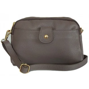 Włoska skórzana listonoszka ,dwie komory złote okucia Vera Pelle Szara VPG38G - Torebki damskie Włoska skórzana listonoszka ,dwie komory złote okucia Vera Pelle Szara VPG38G - Torebki damskie - miniaturka - grafika 1