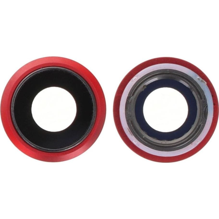 Szkło szybka soczewka aparatu z ramką do iPhone 8, czerwone, ORG