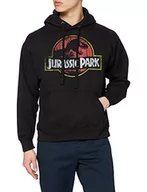 Bluzy męskie - Jurassic Park Męska bluza z kapturem ze zużytym logo, czarny, XXL - miniaturka - grafika 1