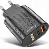 Ładowarki do telefonów - SZYBKA ŁADOWARKA QC USB QUICK CHARGE 3.0 USB-C PD 20W MOCNA TYP C ZASILACZ - miniaturka - grafika 1