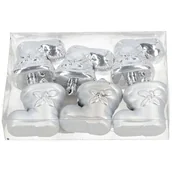 Bombki - Bombka plastikowa but 16 x 4 cm 6 sztuk czerwony / złoty / srebrny - miniaturka - grafika 1