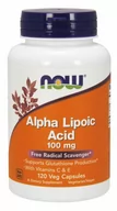 Suplementy naturalne - NOW FOODS Alpha Lipoic Acid with Vitamins C & E 100mg (Kwas Alfa Liponowy) 120 Kapsułek wegetariańskich - miniaturka - grafika 1