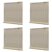 Rolety - vidaXL Naturalne rolety bambusowe, 4 szt., 120 x 160 cm - miniaturka - grafika 1