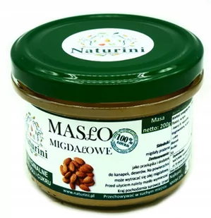 Masło pasta z migdałów 100% gładkie NATURINI 200 g - Słodkie kremy i masła - miniaturka - grafika 1