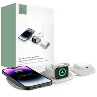 Ładowarki do telefonów - Tech-Protect Ładowarka indukcyjna Qi15W A32 3w1 Magnetic Magsafe Wireless Charger, szara - miniaturka - grafika 1