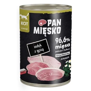 PAN MIĘSKO - Karma mokra dla kota indyk z gęsią puszka 400g - Mokra karma dla kotów - miniaturka - grafika 2