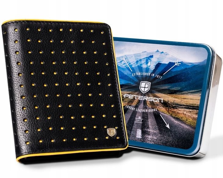 PETERSON portfel męski młodzieżowy skórzany RFID