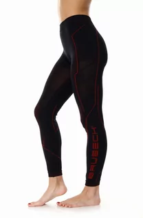 Spodnie sportowe damskie - Spodnie damskie Brubeck Cooler LE12470 czarno-czerwony - grafika 1