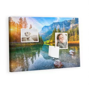 Kolorowy Organizer - Tablica Korkowa z Pinezkami - Rzeka góry krajobraz 60x40 cm - Tablice i flipcharty - miniaturka - grafika 1