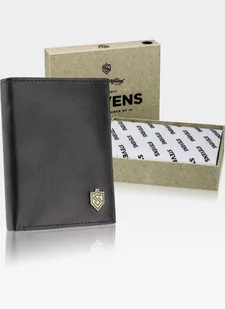 Portfel Męski Skórzany STEVENS Ochrona RFID Czarny - czarny - Portfele - miniaturka - grafika 1