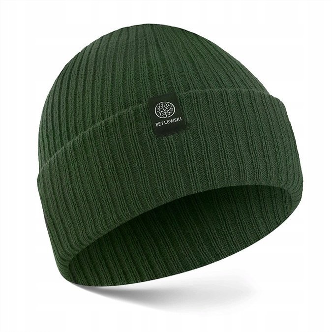Czapka męska BETLEWSKI BCM-BK-03 C.ZIELONY