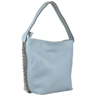 Torebki damskie - Duża torebka shopper niebieska na ramię skóra naturalna - miniaturka - grafika 1