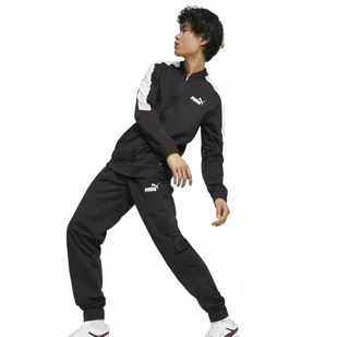 PUMA MĘSKI DRES KOMPLETNY DRES BASEBALL TRICOT SUIT CZARNY r.L - Dresy męskie - miniaturka - grafika 1