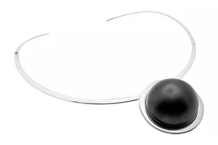 Delikatny choker ze stali z czarną matową zawieszką - Naszyjniki - miniaturka - grafika 1