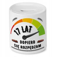 Skarbonki - Skarbonka na Urodziny 17 17te 17-te na Prezent z Nadrukiem ze Zdjęciem + Opakowanie na prezent (wzór 02) - miniaturka - grafika 1