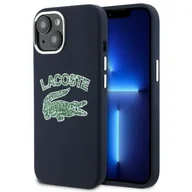 Etui i futerały do telefonów - Etui LACOSTE Silicone Cracked Logo MagSafe do Apple iPhone 13/14/15 Granatowy - miniaturka - grafika 1