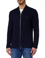 Swetry męskie - Tommy Hilfiger Męskie kardigany z zamkiem błyskawicznym z przeplatanym daszkiem, pustynne niebo, XXL, Pustynne niebo, XXL - miniaturka - grafika 1