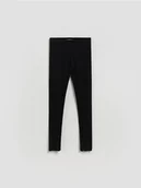 Spodnie i spodenki dla dziewczynek - Reserved - Prążkowane legginsy - czarny - miniaturka - grafika 1