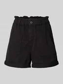 Spodenki damskie - Szorty jeansowe o luźnym kroju z elastycznym pasem - miniaturka - grafika 1