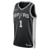 Swetry męskie - Koszulka męska Nike Dri-FIT NBA Swingman San Antonio Spurs Icon Edition - Czerń - miniaturka - grafika 1