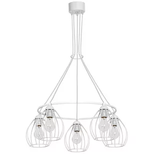 Decoland Żyrandol na drutu STAR 5xE27/60W/230V biały - Lampy sufitowe - miniaturka - grafika 1