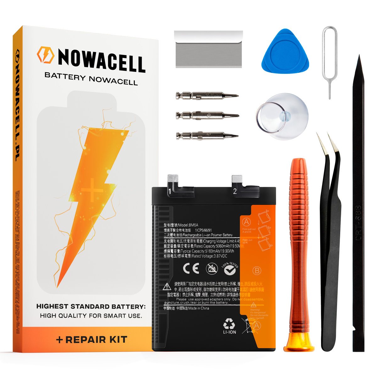 Bateria BM5A do Xiaomi Redmi Note 11 Pro, 5160 mAh, Zestaw Naprawczy