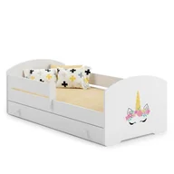 Łóżka dla dzieci i młodzieży - Łóżko dziecięce LUK z szufladą i barierką 140x70 Róg jednorożca - miniaturka - grafika 1