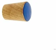 Klamki - Gałka meblowa Simple Cone Drewniana Emaliowana Ciepły Niebieski Olej Bezbarwny Półmat - miniaturka - grafika 1