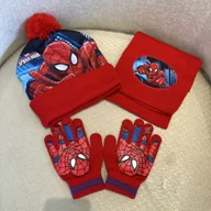 Czapki dla dzieci - TEMU Kup 1 otrzymaj 2 za - Zestaw z dzianiny Spider-Mana z z szalikiem i rękawicami, zimowa czapka z motywem superbohatera, miękka, wygodna, ciepła, - miniaturka - grafika 1