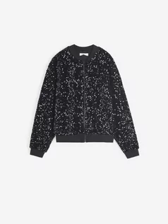 Swetry dla dziewczynek - Sinsay - Bluza z cekinami - czarny - grafika 1