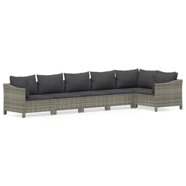 Modny zestaw wypoczynkowy do ogrodu szary rattan PE, wymiary 63x63x55,5 cm