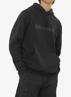 Bluzy sportowe męskie - Bluza z kapturem Salomon Big Logo Hoodie - deep black - miniaturka - grafika 1
